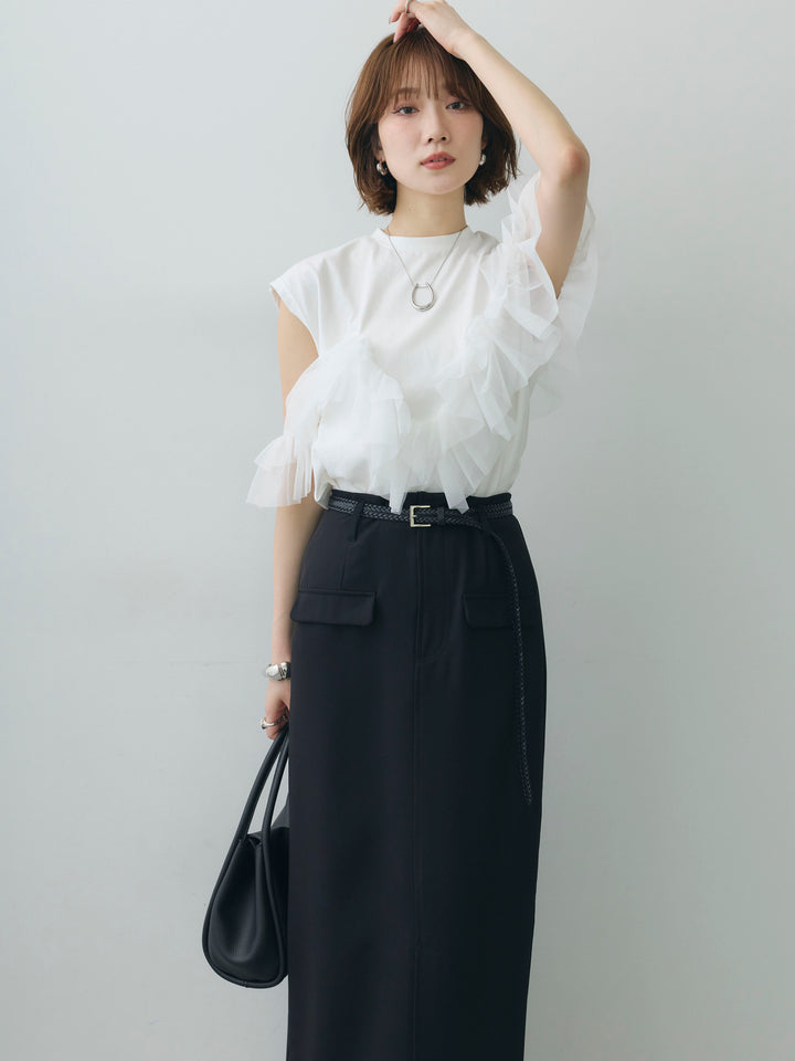 [SET]マルチwayフリルフレンチTEE+選べるアクセセット(2set)