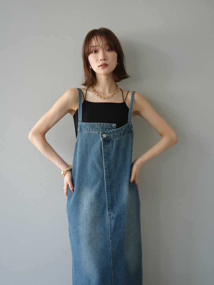 【預購】不對稱牛仔洋裝/藍色