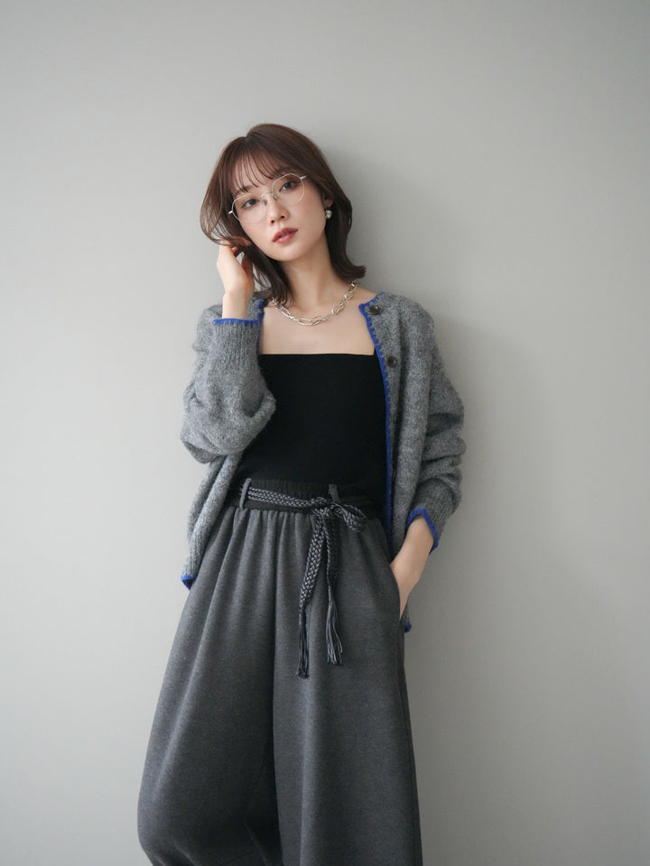 [SET]三角ステッチニットカーディガン+三角ステッチニットカーディガン(2set)