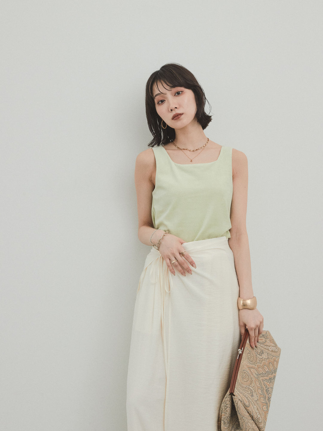 [SET]スクエアベロアタンクトップ+スクエアベロアタンクトップ(2set)