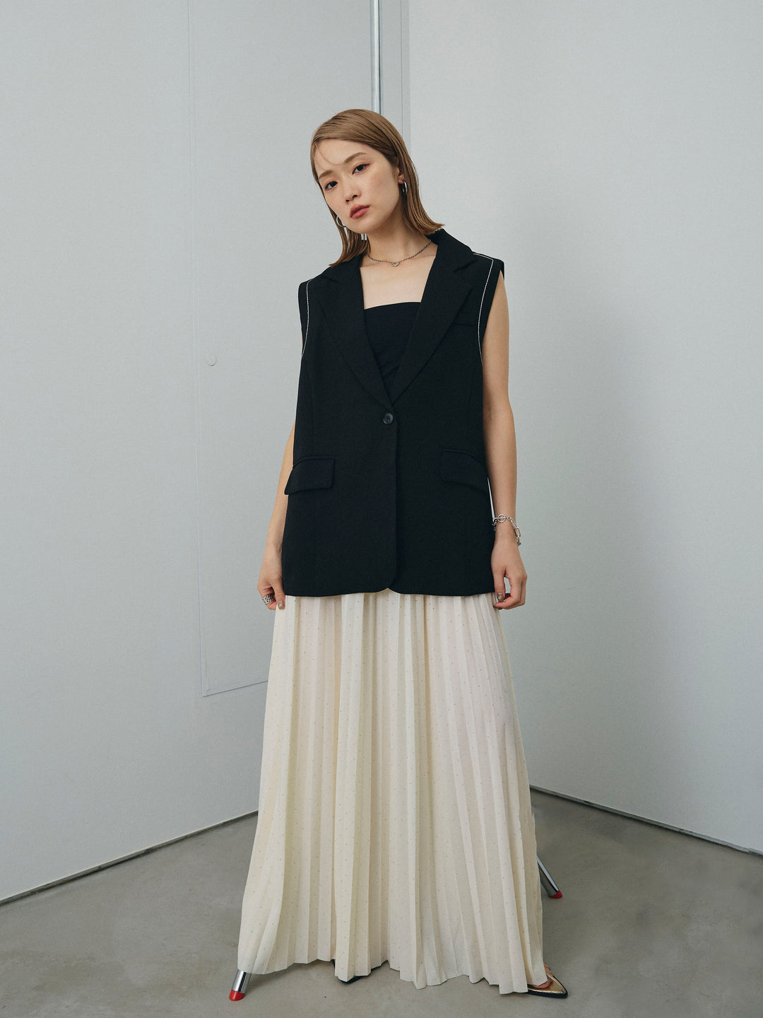 [SET]ステッチデザインベスト+ステッチデザインベスト(2set)