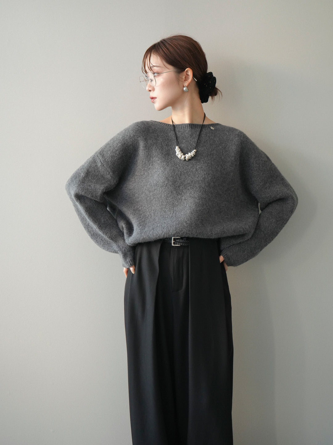 [SET]アンゴラタッチボートネッククロップドプルオーバー+アンゴラタッチボートネッククロップドプルオーバー(2set)