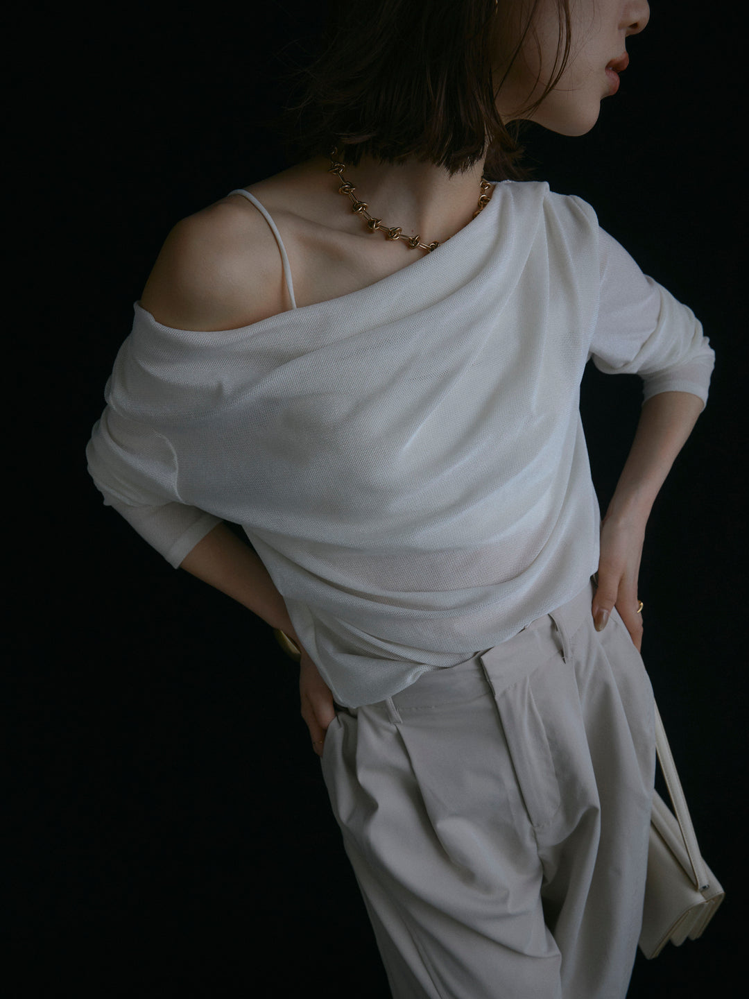 【Allure】[SET]シアーベロアタックデザイントップス+シアーベロアタックデザイントップス(2set)