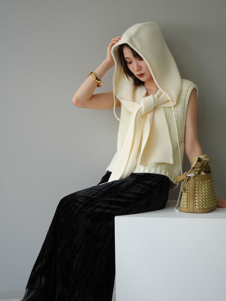 [予約]フードニットマフラー/アイボリー