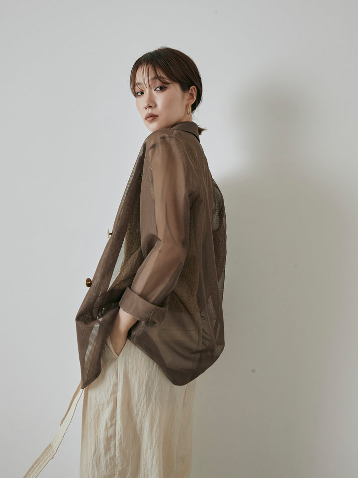 [予約]メッシュテーラードジャケット/モカ