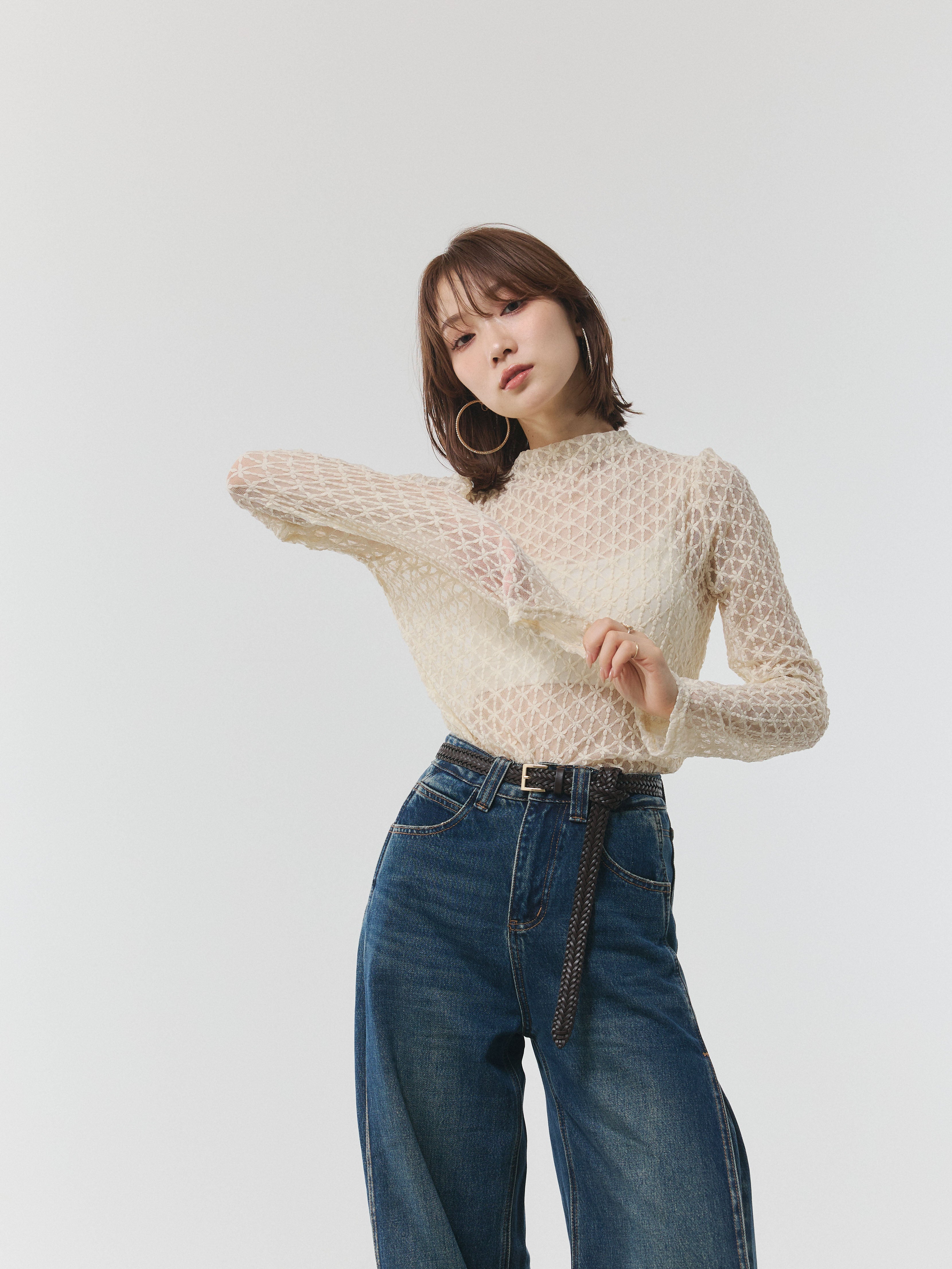 Allure】[SET]フラワーレーストップス+フラワーレーストップス(2set