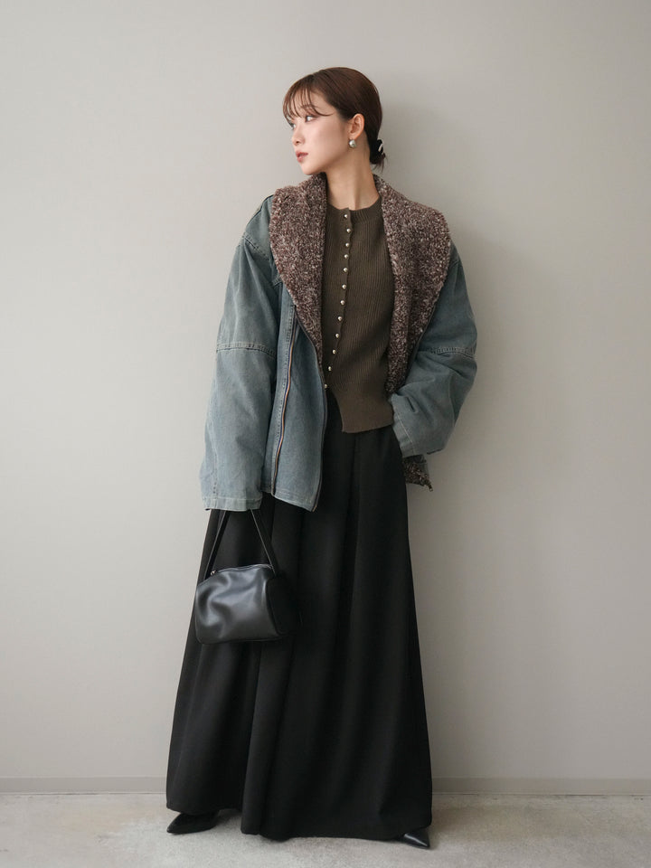 [予約]ミックスボアデニムジャケット/blue