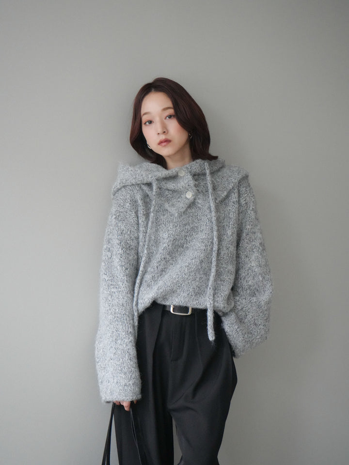 [SET]バラクラバSETニットプルオーバー+ベルトループデザインワイドパンツ(2set)