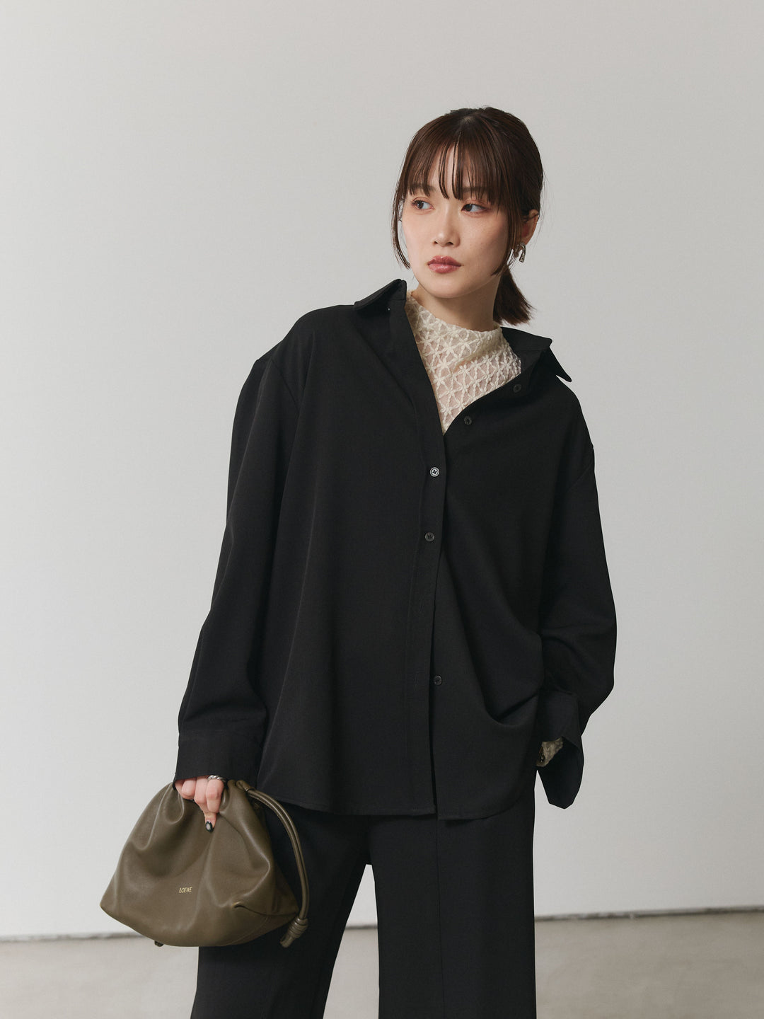 【Allure】[SET]ボタンダウンオーバーシャツ+ボタンダウンオーバーシャツ(2set)