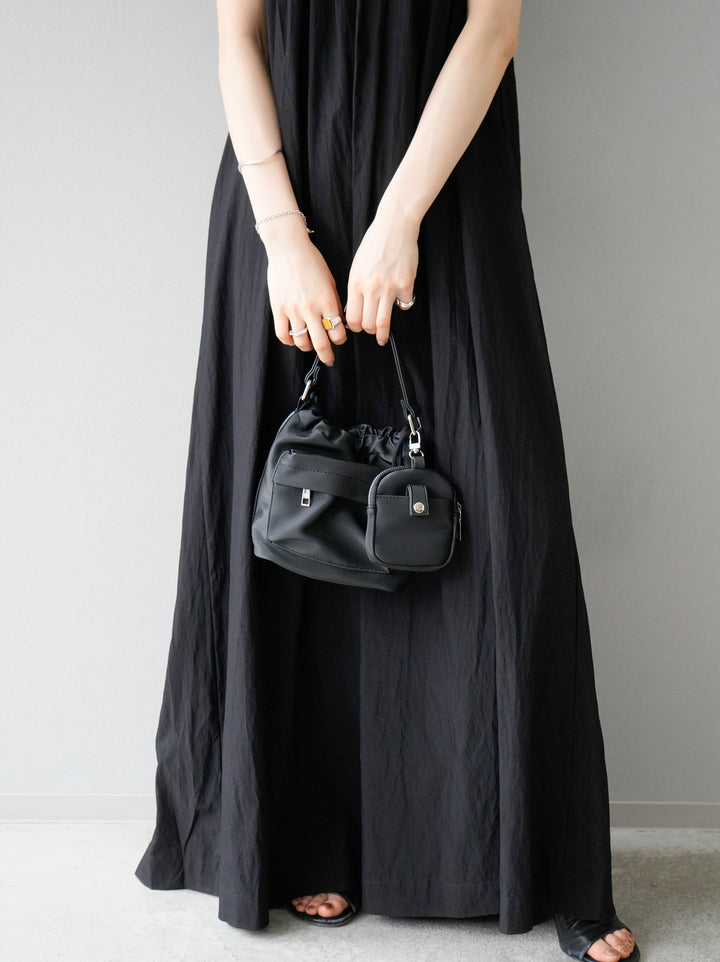 [Pre-order] Nylon drawstring bag with pouch/Black