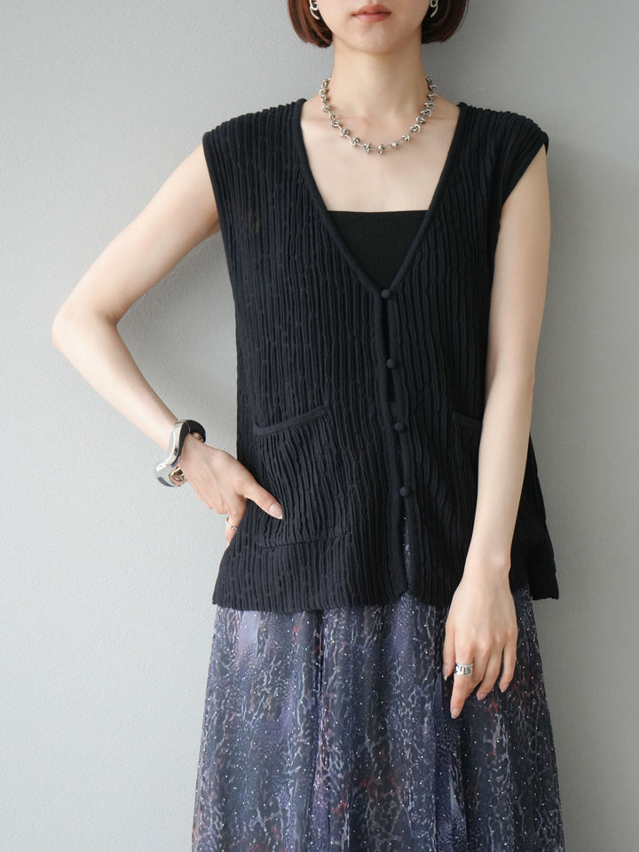 [預購] 波夏針織背心/黑色