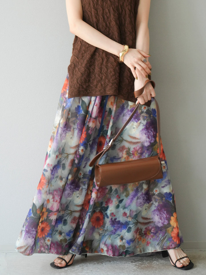 [預訂] 什錦印花喇叭裙/C