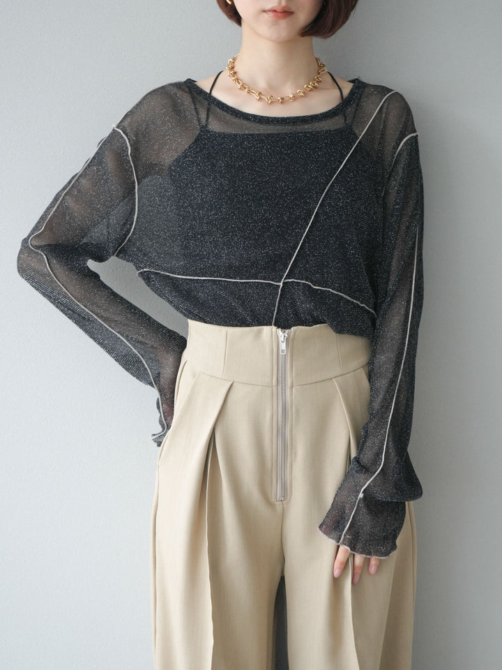 [SET]ラメシアーバイカラーメロープルオーバー+ラメシアーバイカラーメロープルオーバー(2set)