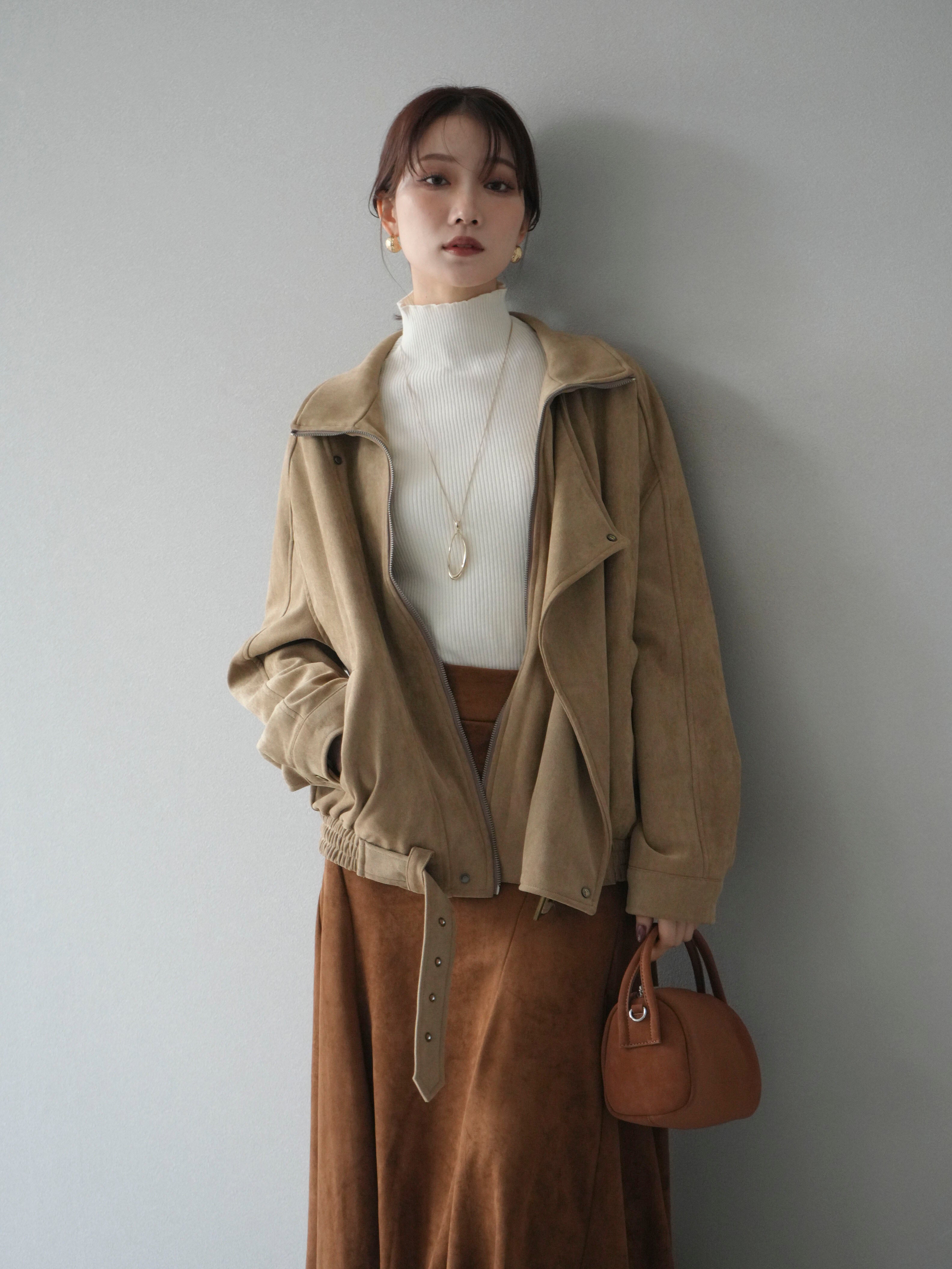 予約]スエードライダースミドルジャケット/beige – Lumier