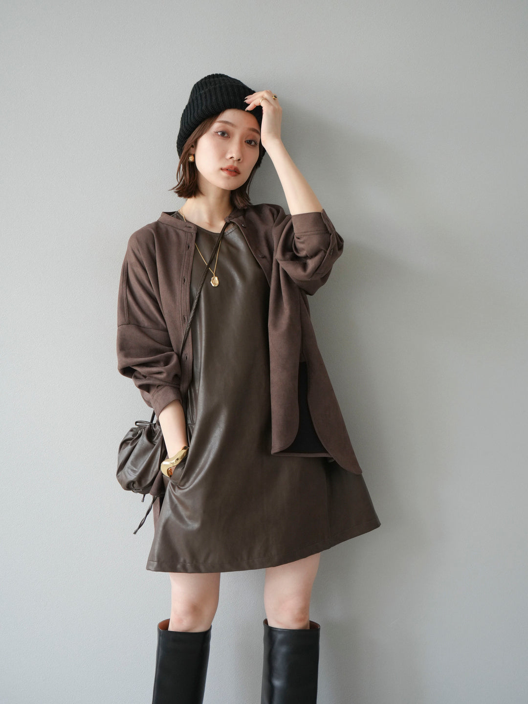 [予約]ニットビーニー/グレー