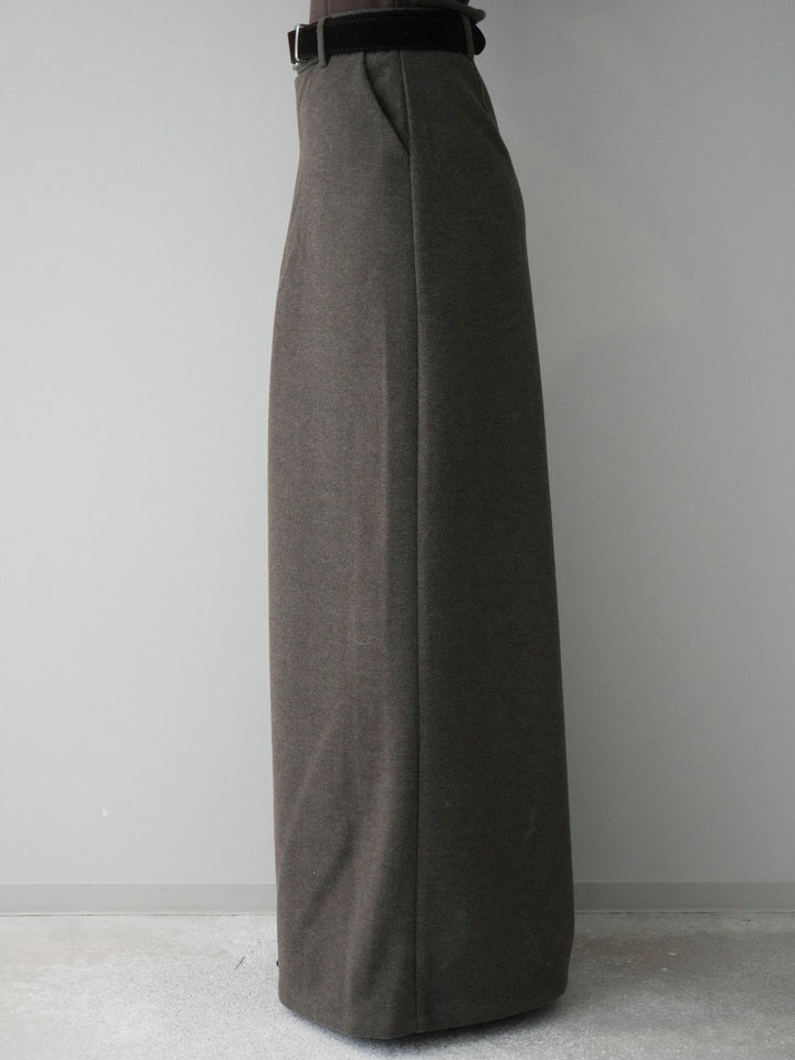 [予約]ベルト付きフロントタックワイドパンツ/brown