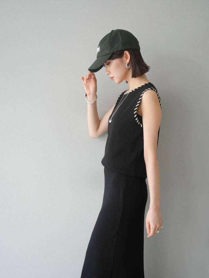 [SET] 亞麻手織套頭衫 + 亞麻手織緊身裙 (2 件套)