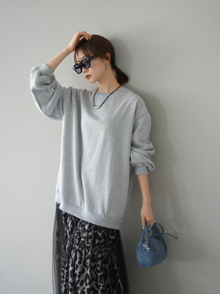 [予約]スウェットドッキングアニマル柄レイヤードワンピース/グレー