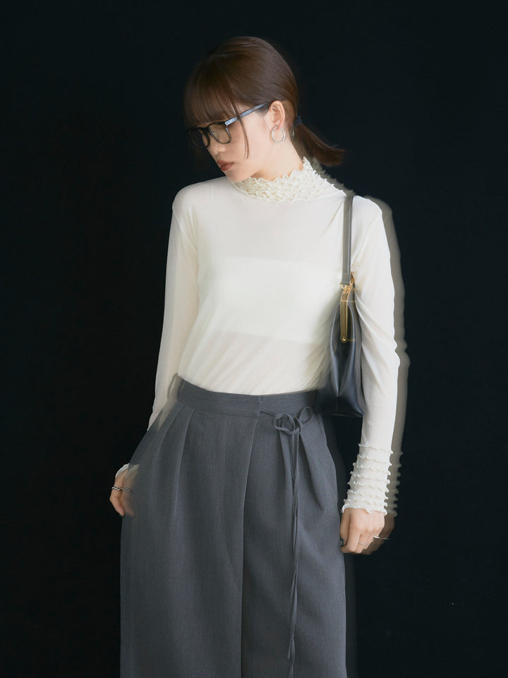 【Allure】[SET]シアーフリルメロートップス+シアーフリルメロートップス(2set)