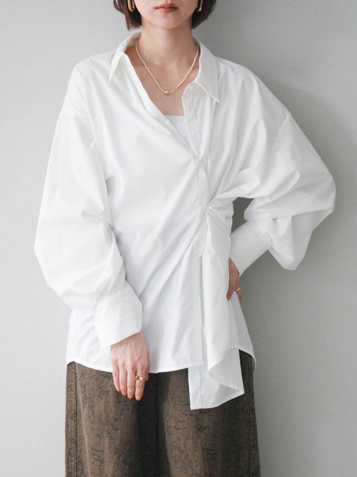 [予約]2wayベーシックルーズシャツ/white