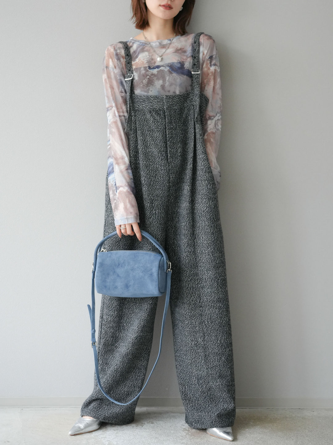 [予約]ニュアンス柄シアートップス/ブルー