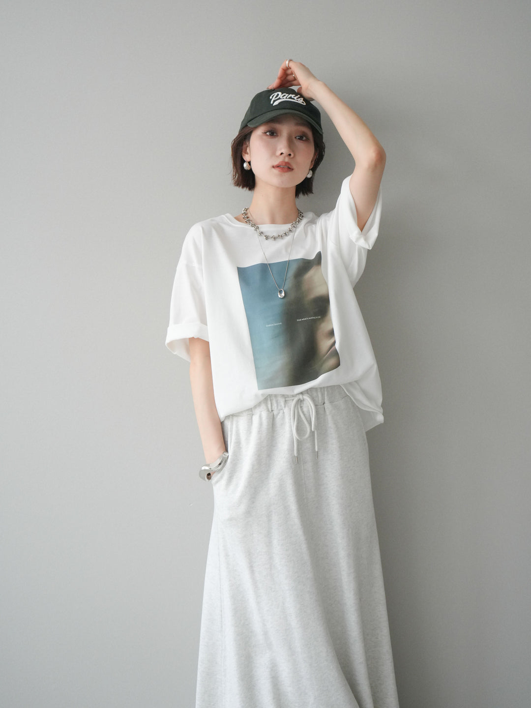 [SET]ブラーアートフォトTシャツ+選べるアクセセット(2set)