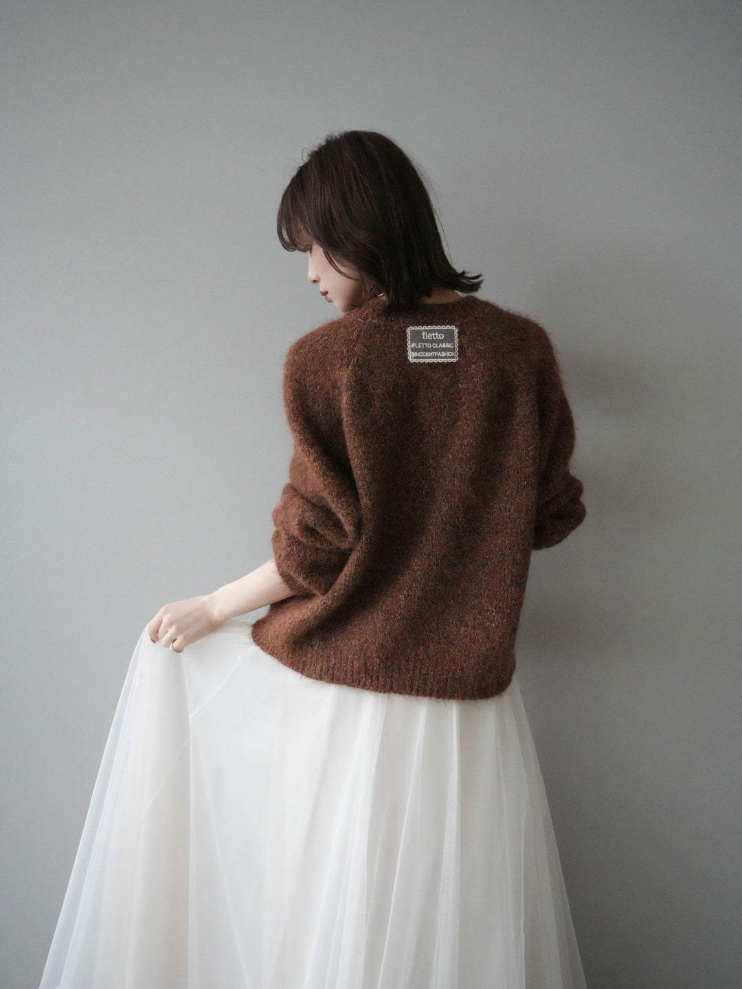 [SET]ロゴラベルミックスヤーンニットプルオーバー+ロゴラベルミックスヤーンニットプルオーバー(2set)