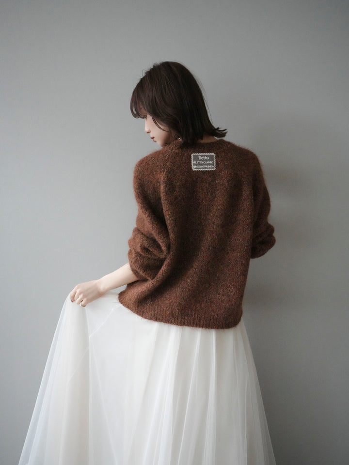 [SET]ロゴラベルミックスヤーンニットプルオーバー+ロゴラベルミックスヤーンニットプルオーバー(2set)