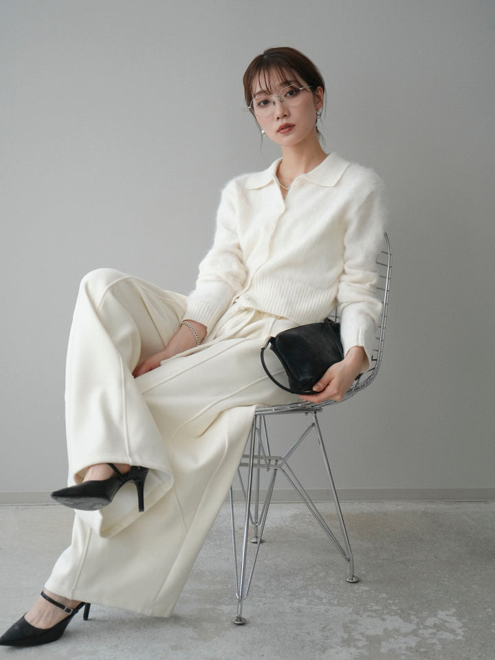 [予約]モヘア衿付きボタンプルオーバー/off