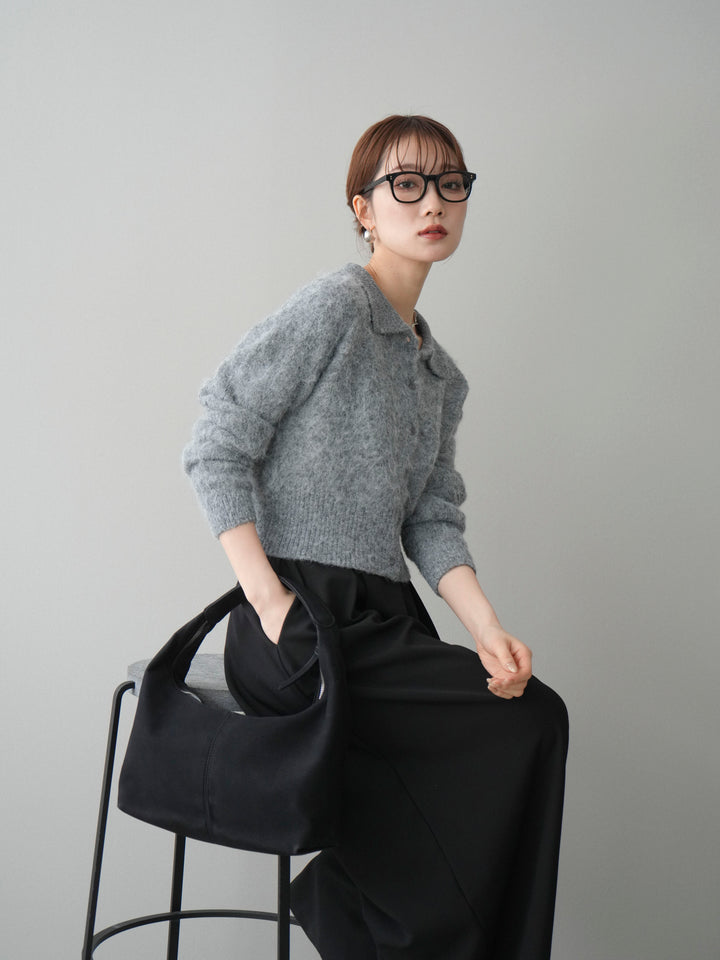 [SET]モヘア衿付きボタンプルオーバー+選べるアクセセット(2set)