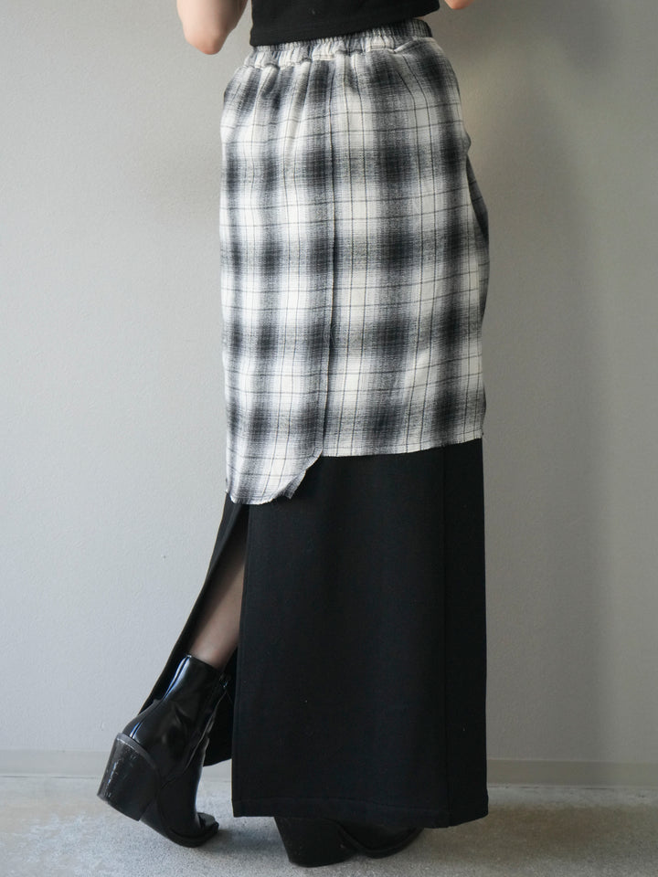 [予約]シャツ巻きスエットスカート/black