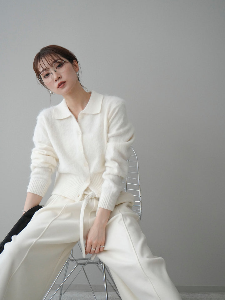 [予約]モヘア衿付きボタンプルオーバー/off