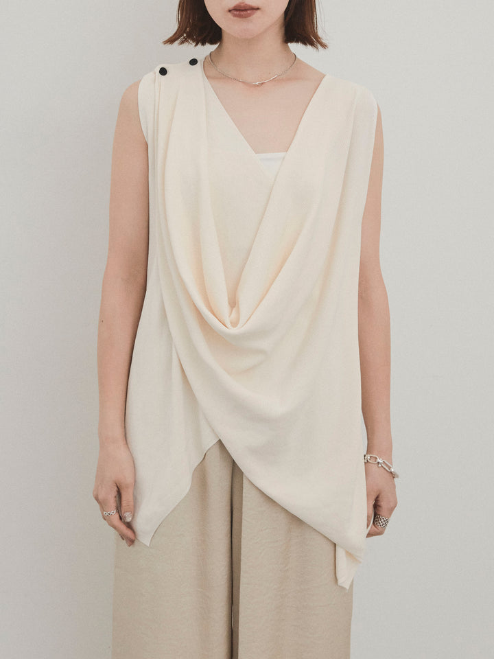 [予約]ドライタッチドレープニットプルオーバー/アイボリー