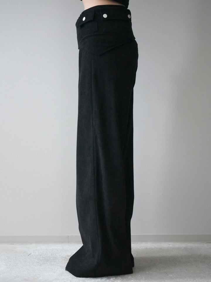 [予約]コーデュロイ巻きベルト付きパンツ/black