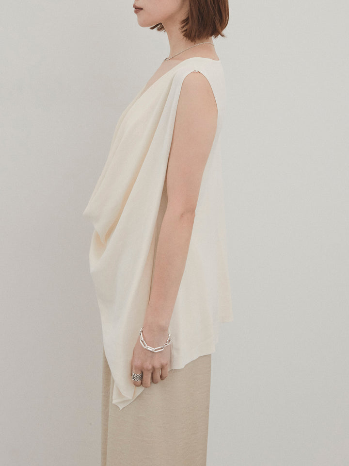 [予約]ドライタッチドレープニットプルオーバー/アイボリー