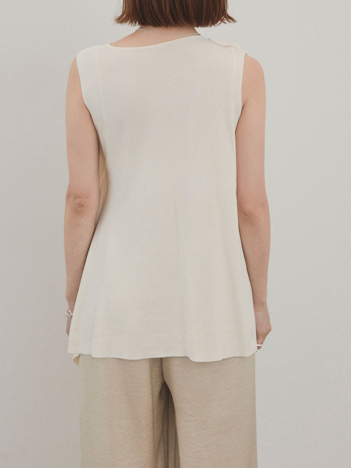 [予約]ドライタッチドレープニットプルオーバー/アイボリー