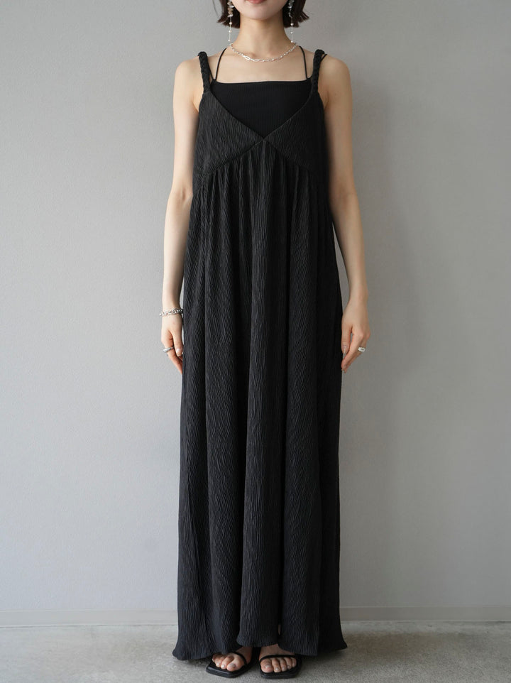 Willow braided string cami dress/black