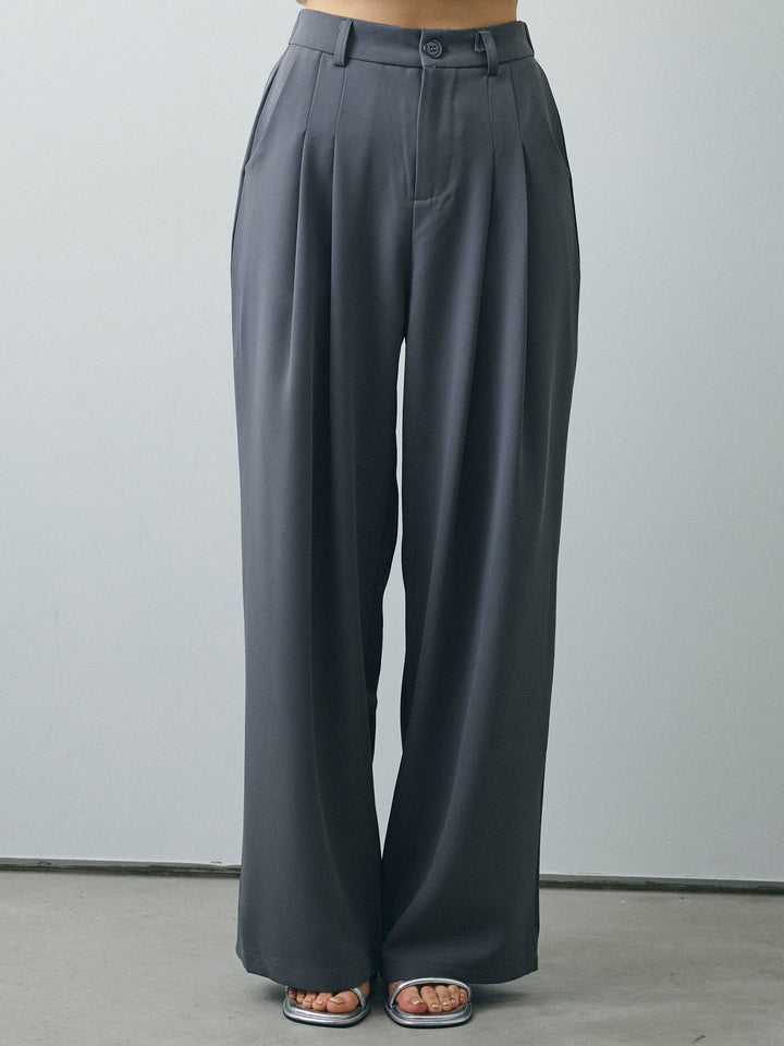 [予約]2タックワイドパンツ/グレー