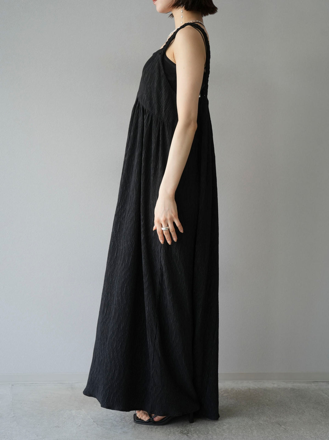 Willow braided string cami dress/black