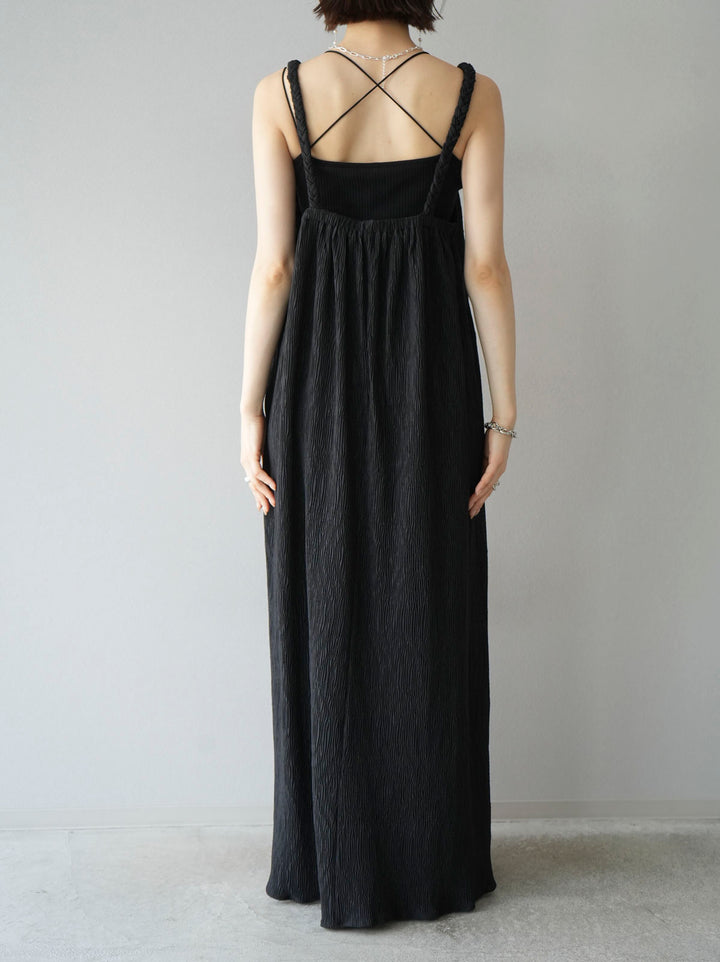 Willow braided string cami dress/black