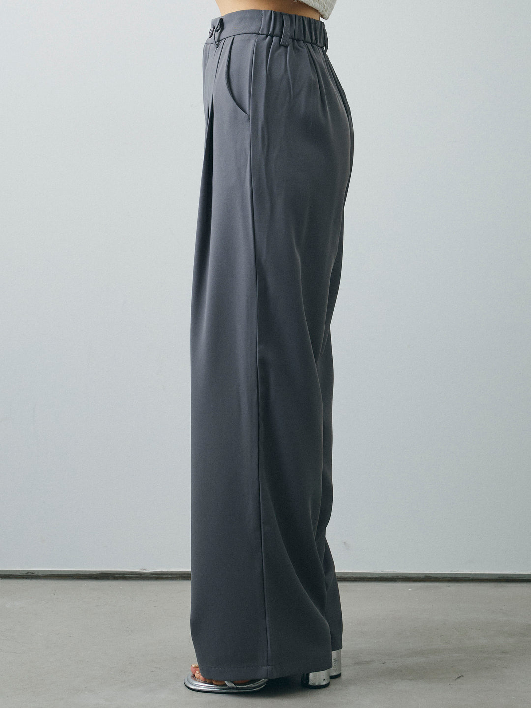 [予約]2タックワイドパンツ/グレー