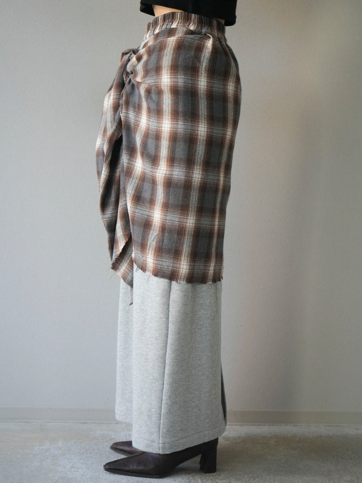 [予約]シャツ巻きスエットスカート/ gray