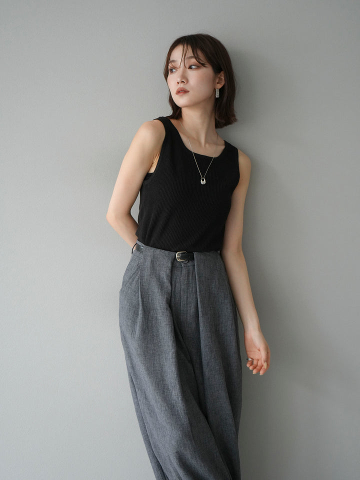 [予約]レーヨンニットタンクトップ/ブラウン