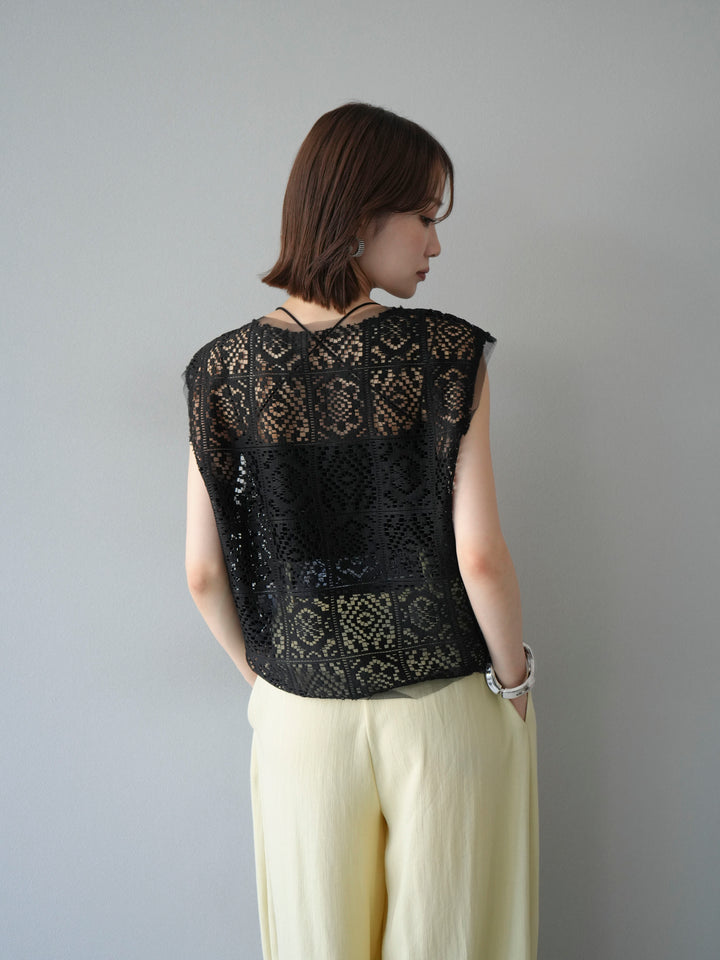 [予約]ブロックレースベスト/ブラック