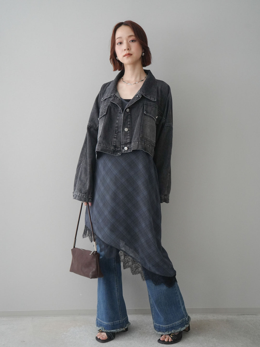 [予約]フリンジデザインセミフレアデニム/blue