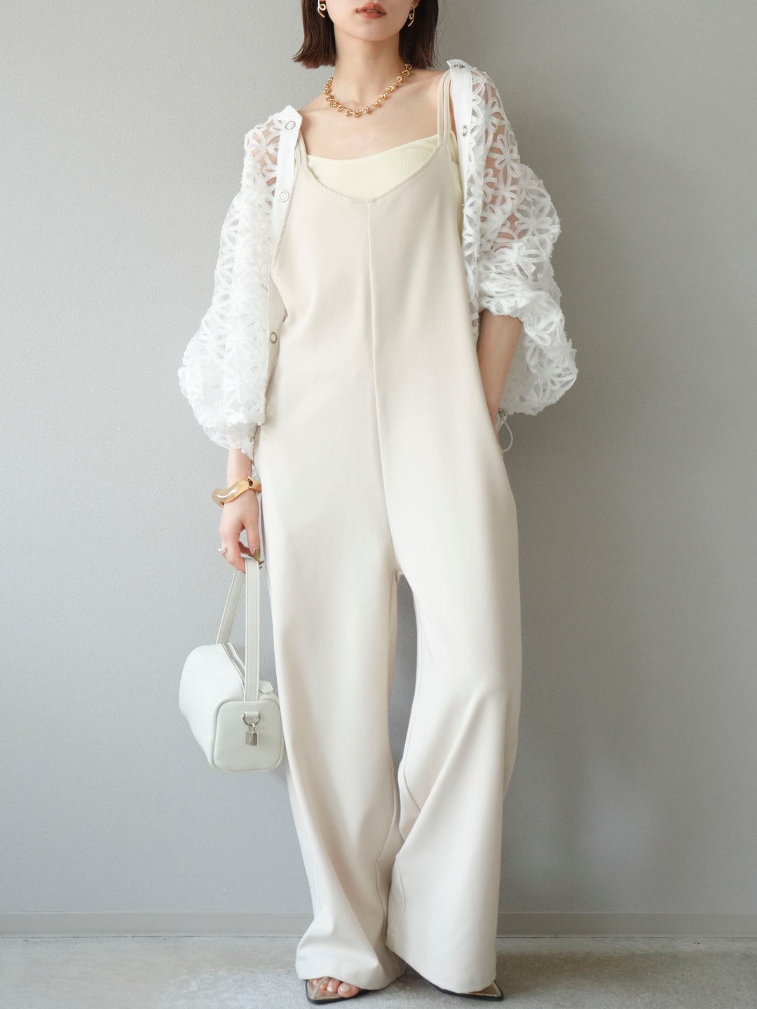 [予約]テープレースシアーブルゾン/オフホワイト