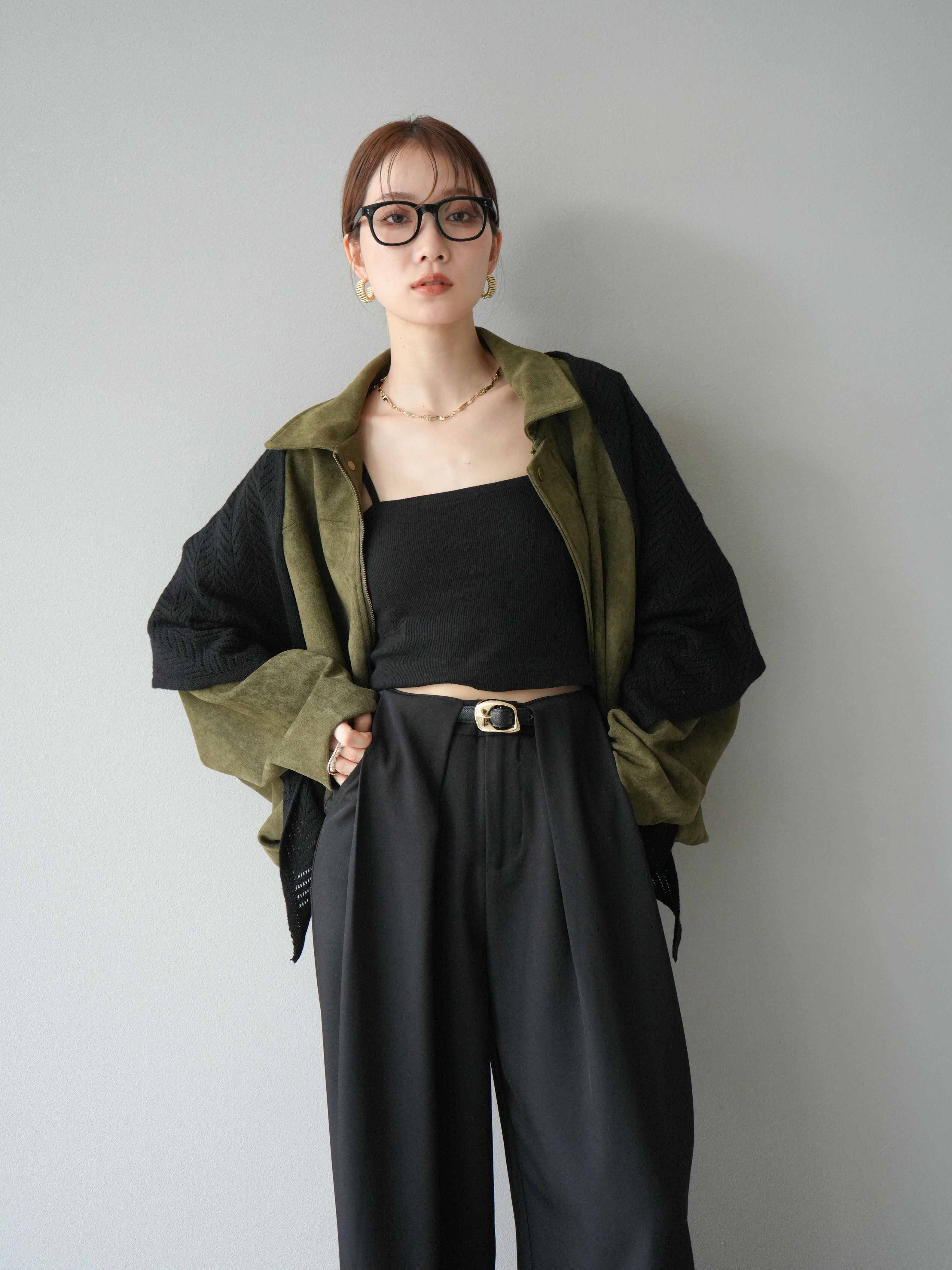 予約]スウェードオーバーブルゾン/カーキ – Lumier