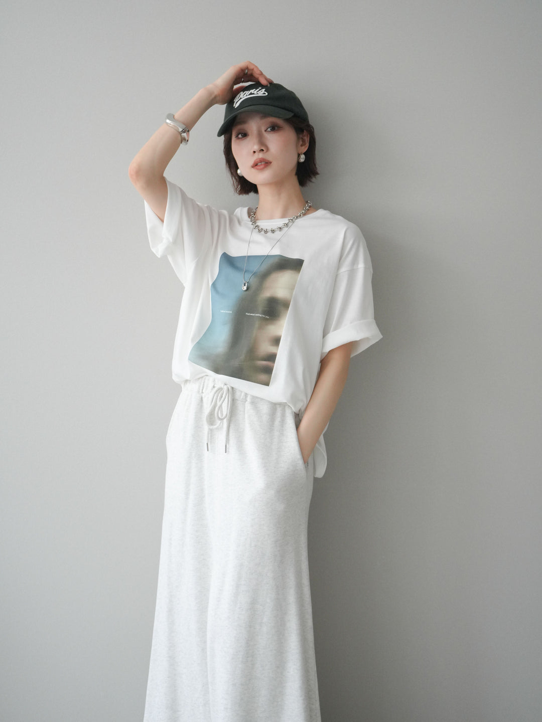 [SET]ブラーアートフォトTシャツ+選べるアクセセット(2set)