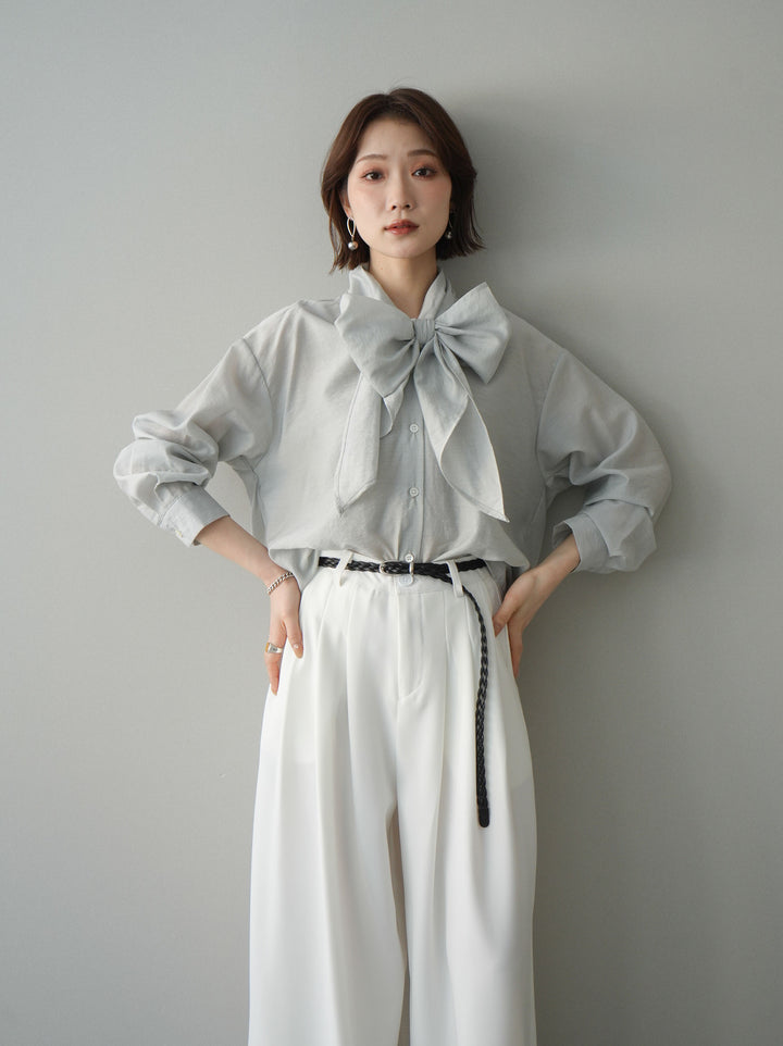 [予約]シアーボウタイブラウス/gray
