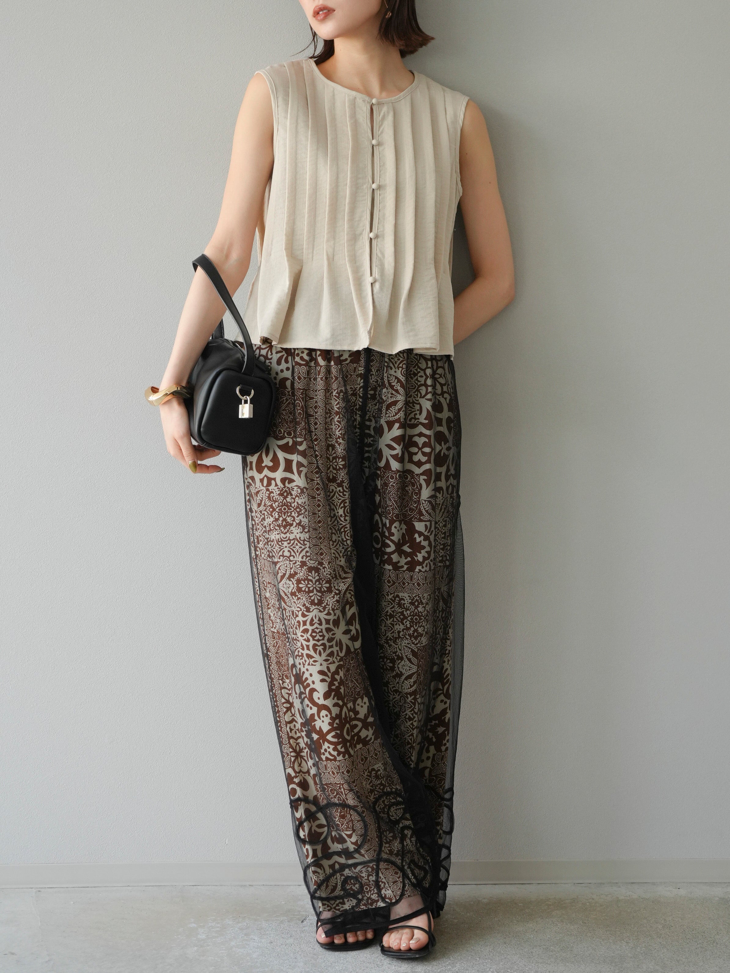 エクリュ sy_様 予約]リネンタッチタックブラウス/エクリュ – Lumier